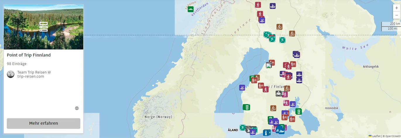 Finnland - alle Infos auf Trip Finnland  - alles auf einer Karte